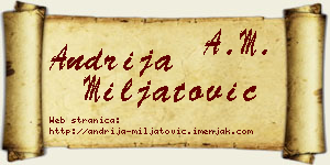 Andrija Miljatović vizit kartica